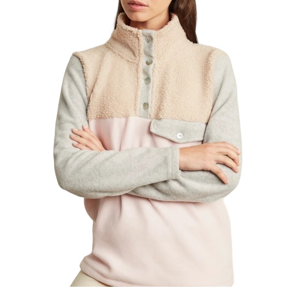 DONNI. - Tri-Mini Sherpa Pullover Sweatshirt Sz L